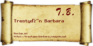 Trestyén Barbara névjegykártya